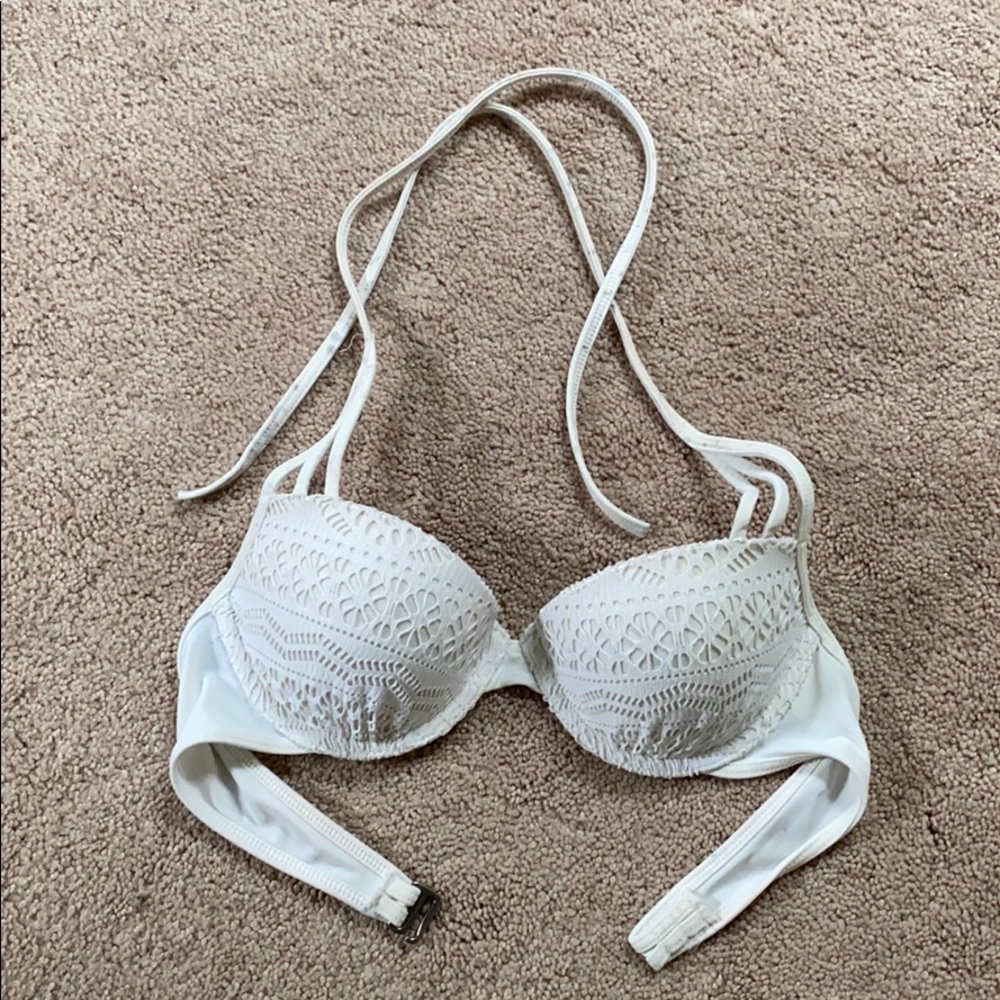 White Hollister Push Up Bikini Top
